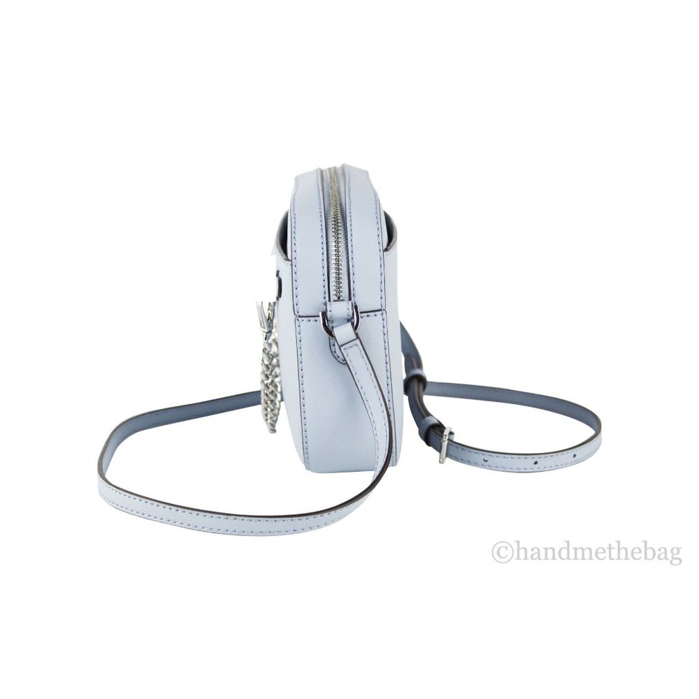 NWT Michael Kors Jet Set Large East West Pale Blue Leather Chain Crossbody Bag - Picture 8 of 10
